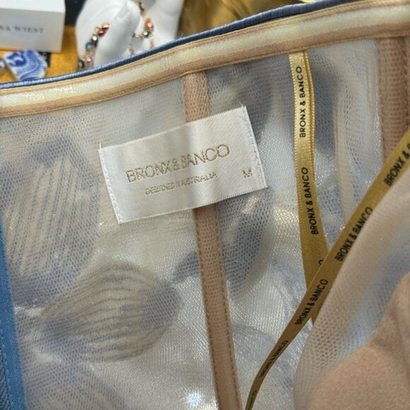 🆕 BRONX & BANCO 🧿 NWOT Dahlia Floral Gown, Baby Blue Multi Maxi - Sz M US 6 - Picture 14 of 15